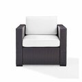 Crosley Biscayne Armchair With White Cushions KO70130BR-WH